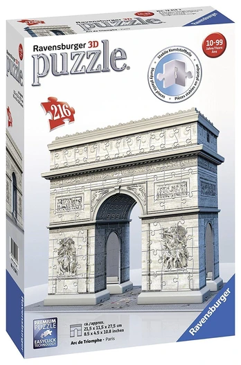3D dėlionė Ravensburger Arc de Triomphe 125142, 21.5 cm x 11.5 cm