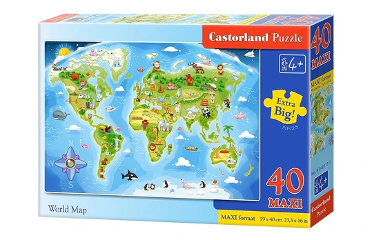 Dėlionė Castorland MAXI World map, 59 cm x 40 cm