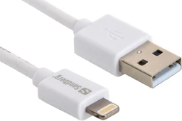 Laidas Sandberg USB to Apple Lightning USB, Apple Lightning, 1 m, balta kaina