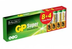 Šarminės baterijos GP Super Alkaline AA 8+4 vnt.