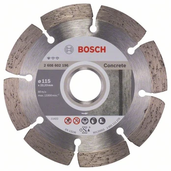 Deimantinis segmentinis pjovimo diskas BOSCH CONCRETE, 115 x 1,6 x 22,23 mm, betonui, mūrui