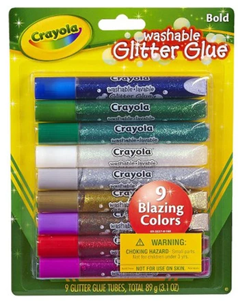 Klijai su blizgučiais Crayola, 9 vnt.