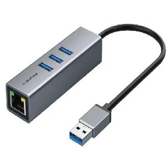 Extra Digital Premium adapteris USB 3.0 - USB 3.0 (3 Ports) + RJ45, 0.15m