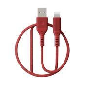 Premium MFI sertifikuotas kabelis USB - Lightning (raudonas, 1.2m) kaina