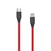 Silikoninis kabelis USB Type C- Lightning, 2m (raudonas) kaina