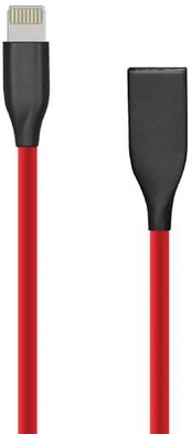 Silikoninis kabelis USB- Lightning, 2m (raudonas)