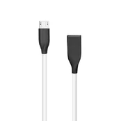 Silikoninis kabelis USB-Micro USB (baltas, 1m) kaina