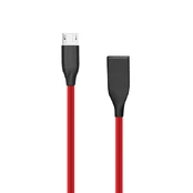 Silikoninis kabelis USB-Micro USB (raudonas,1m) kaina