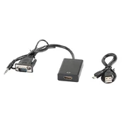 Adapteris Lanberg VGA(F) + garso 3,5 mm - kaina