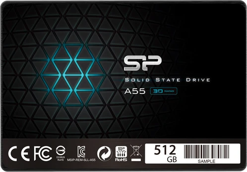 Silicon Power A55 512 GB, SSD form factor 2.5", SSD interface SATA, Write speed 530 MB/s, Read speed 560 MB/s