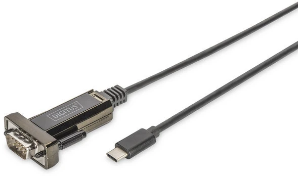 Assmann Electronic DIGITUS USB Type C 2.0 to serial Converter DSUB 9M 1m kabelio ilgis