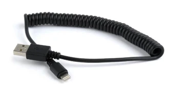 CABLE LIGHTNING TO USB2 1.5M/SPIRAL CC-LMAM-1.5M GEMBIRD kaina