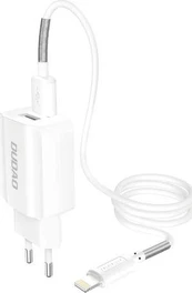Įkroviklis Dudao (A2EU) + lightning kabelis (2xUSB 5V 2.4A) baltas