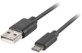 Laidas Lanberg Micro-B to USB Type-A, USB 2.0 Type A/Micro USB 2.0 Type B, juoda
