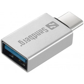 Laidas Sandberg USB-C to USB USB 3.0, USB-C, pilka
