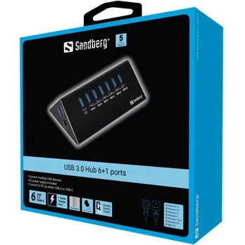SANDBERG USB-C to 4 xUSB 3.0 Pocket Hub | 136-20