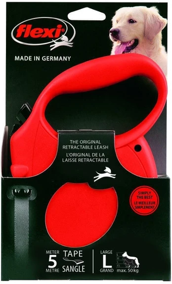 Automatinis pavadėlis Flexi Standard, raudonas, L 5m