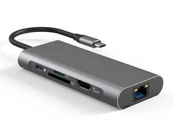 Extra Digital Adapteris USB Type-C - 2 x USB 3.0, 1x USB 2.0, 1x Type C (PD), HDMI, SD, RJ45 kaina