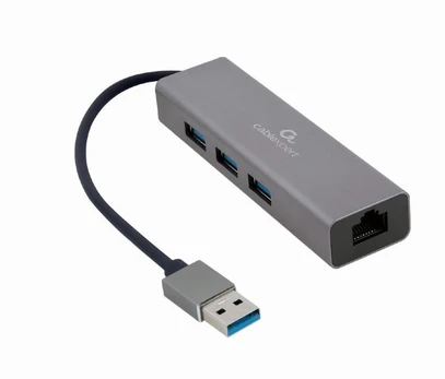 I/O ADAPTERIS USB3 PRIE LAN RJ45/3xUSB3 A-AMU3-LAN-01 GEMBIRD