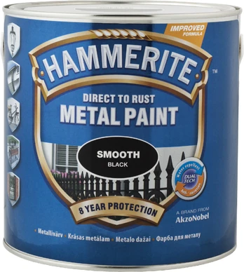 Emaliniai dažai Hammerite Smooth, 0.75 l, sidabro