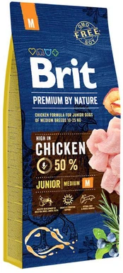 Sausas šunų ėdalas Brit Premium By Nature Junior M, 15 kg