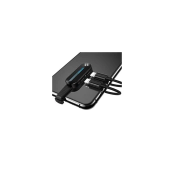 USAMS Lightning dvigubas adapteris su LED lempute SJ357 Apple Black