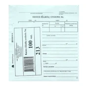 Kasos išlaidų orderis Nr. A6V, 14,5 x 15 cm kaina