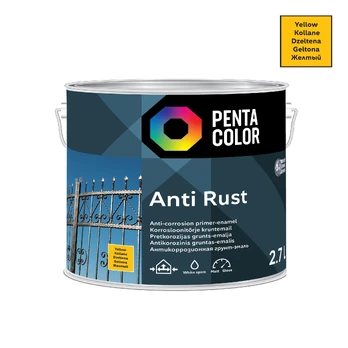 Emaliniai dažai Pentacolor Anti Rust, 2.7 l, geltona