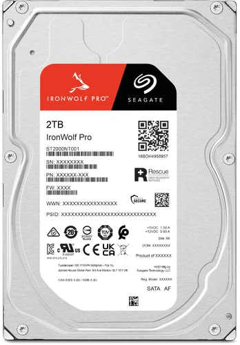 Seagate IronWolf Pro NAS HDD ST2000NT001 - 2 TB 3,5 col. SATA 6 Gbit/s CMR
