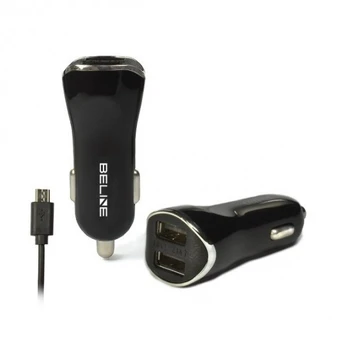 Įkroviklis Beline, Micro USB/2 x USB, juoda