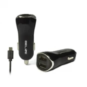 Įkroviklis Beline, Micro USB/2 x USB, juoda kaina