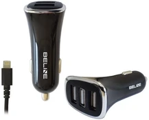 Įkroviklis Beline, Apple Lightning/3 x USB, juoda kaina