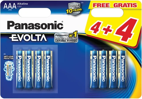 Elementai PANASONIC EVOLTA AAA/LR03, 1.5V, 4+4