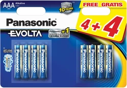 Elementai PANASONIC EVOLTA AAA/LR03, 1.5V, 4+4 kaina