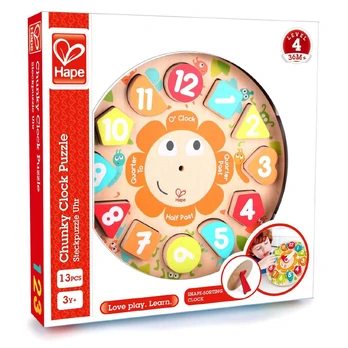 Medinė dėlionė Hape Chunky Clock E1622A