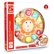 Medinė dėlionė Hape Chunky Clock E1622A kaina