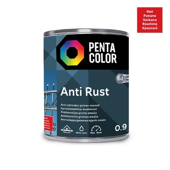 Emaliniai dažai Pentacolor Anti Rust, 0.9 l, raudona