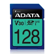 ADATA Premier Pro UHS-I SDXC, 128 GB, Flash memory class 10, U3, V30, 85 MB/s, 100 MB/s kaina