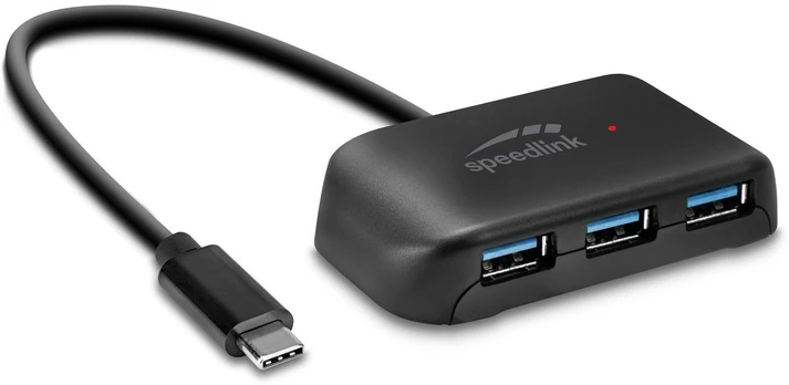 Speedlink USB hub Snappy Evo USB-C 4-port (SL-140202) | SL-140202-BK