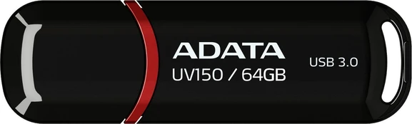 MEMORY DRIVE FLASH USB3.1 64GB/BLACK AUV150-64G-RBK ADATA kaina