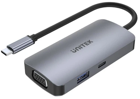 UNITEK Hub USB-C 1xUSB 3.1 Gen1 VGA 2xHdmi PD MST D1051A