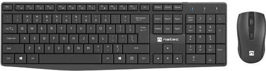 Natec Keyboard and Mouse Squid 2in1 Bundle Keyboard and Mouse Set, Wireless, US, Black