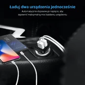 Kroviklis CHOETECH 2xUSB A, 36W, QC3.0 kaina