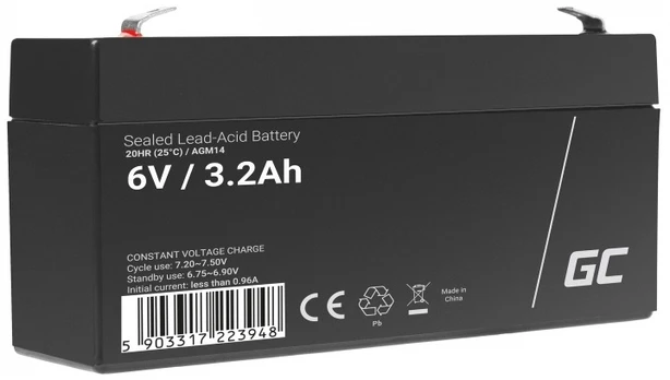 GREENCELL Battery AGM 6V 3.2 Ah | AGM14
