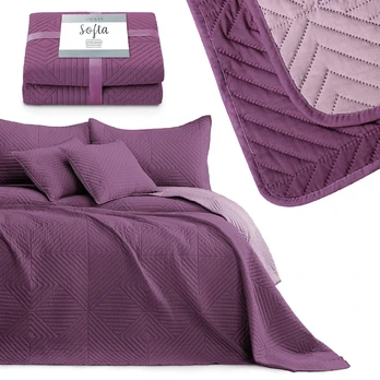 Lovatiesė AmeliaHome Softa, violetinė, 240 cm x 220 cm