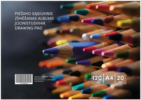 Smlt Piešimo sąsiuvinis, A4, 20 lapų, , 120 g/m²