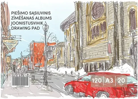 Smlt Piešimo sąsiuvinis A3, 20 lapų ,120 g/m²