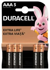 Elementai Duracell DURB062, AAA, 1.5 V, 5 vnt. kaina
