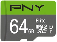 MicroSDXC Elite 64GB P-SDUX64U185GW-GE kaina