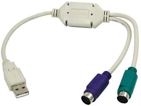 „Logilink“ USB adapteris prie PS/2 x2 :. USB M 2x Mini DIN 6 kontaktų FM 0,2 m